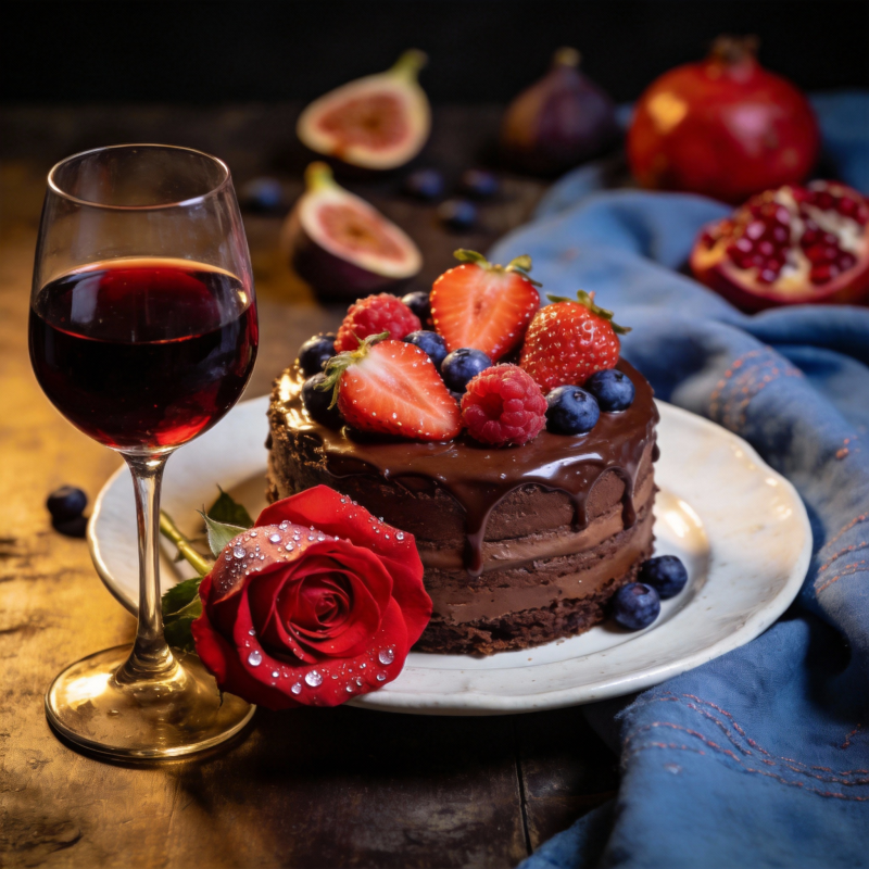 红酒巧克力蛋糕图片