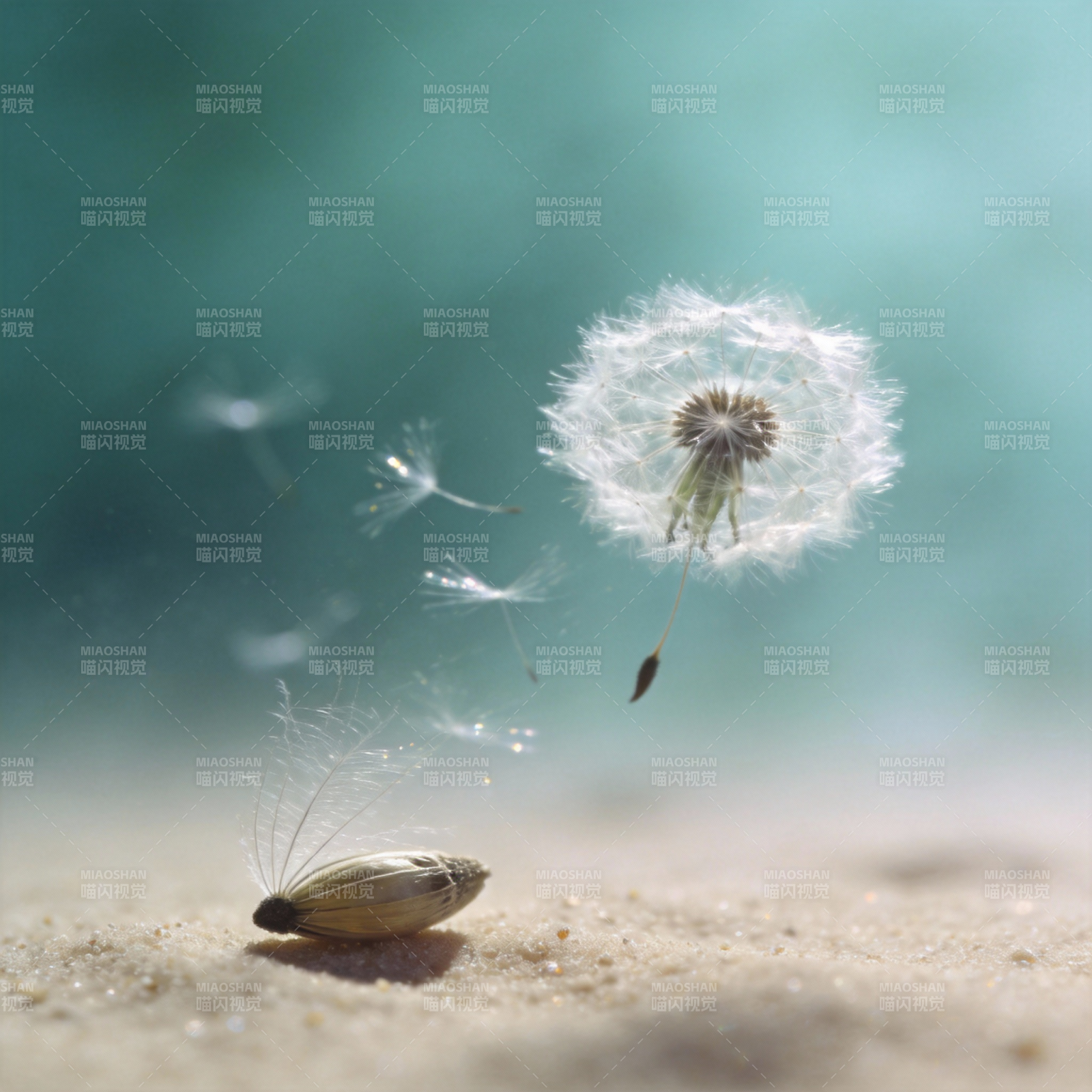 蒲公英飘飞图片