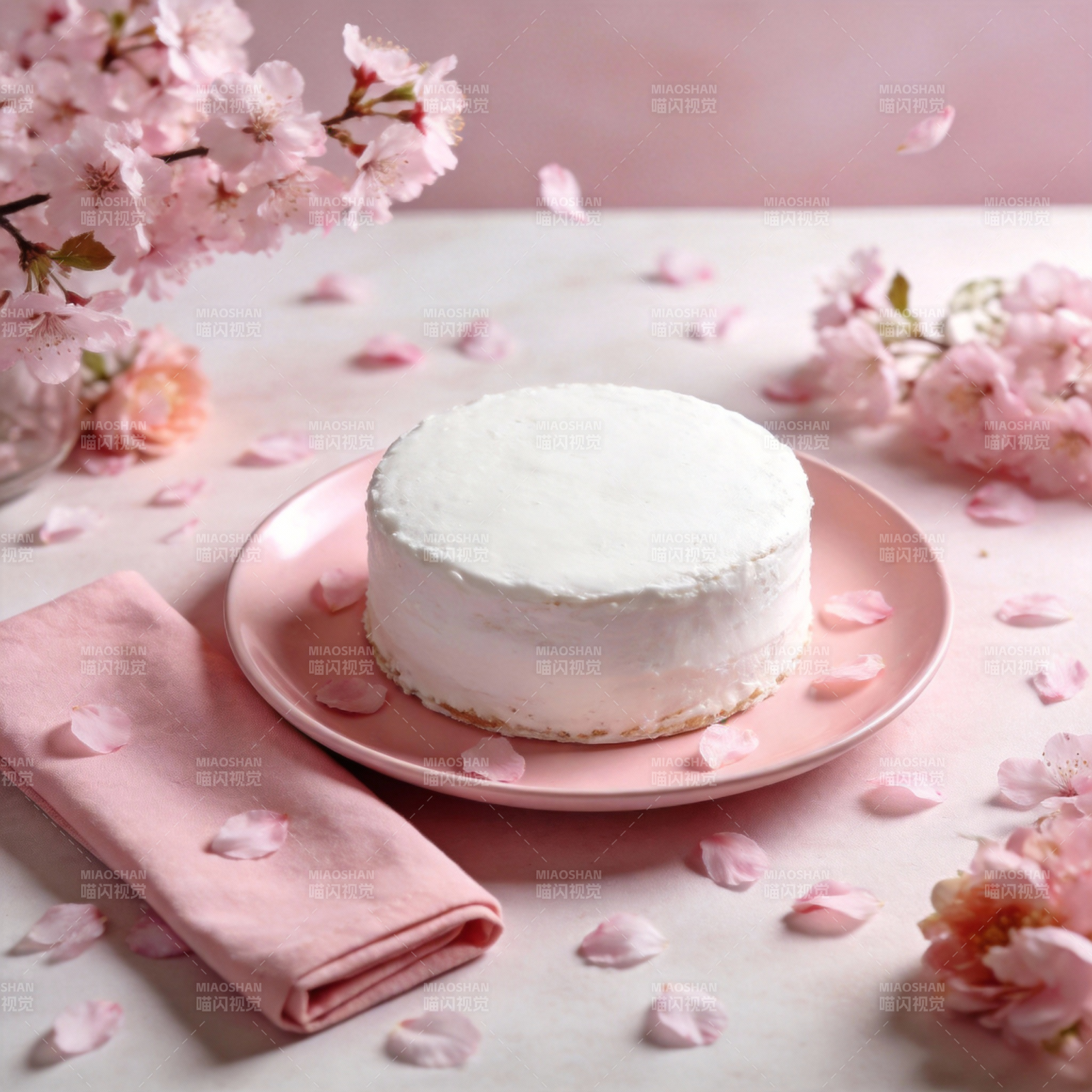 樱花奶油蛋糕图片