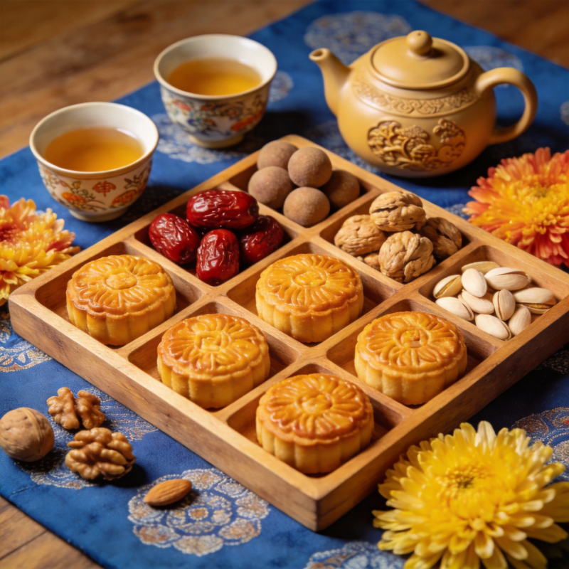 中秋月饼茶点礼盒图片