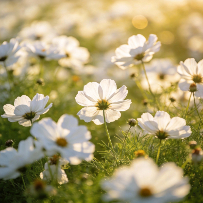 白花绽放春日景图片