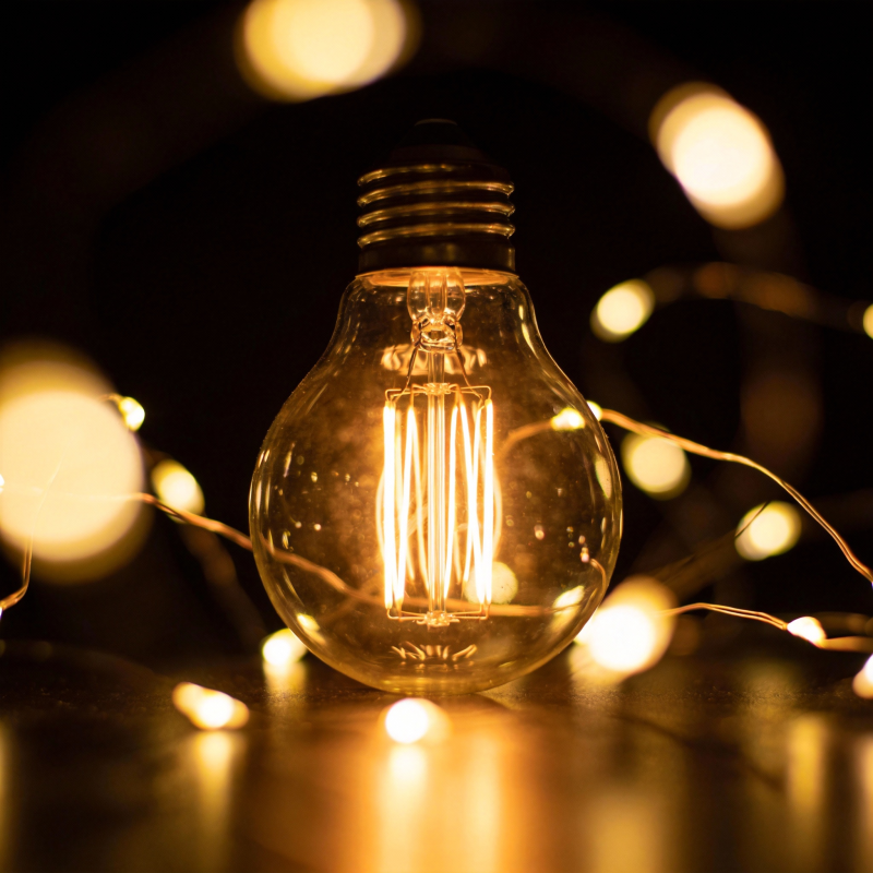 暖光灯泡静谧夜图片