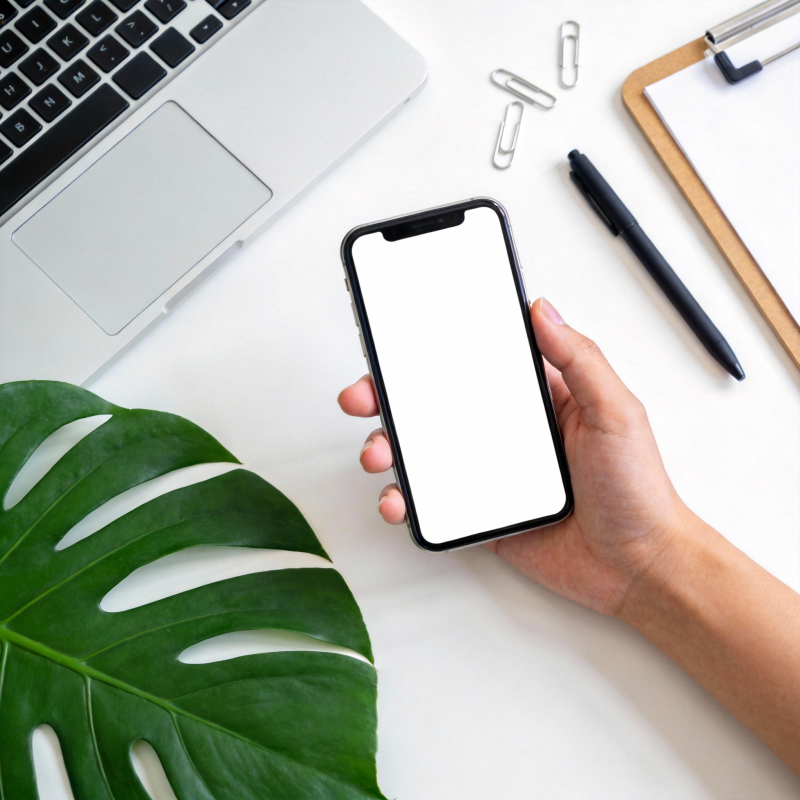 手机办公桌面一角图片