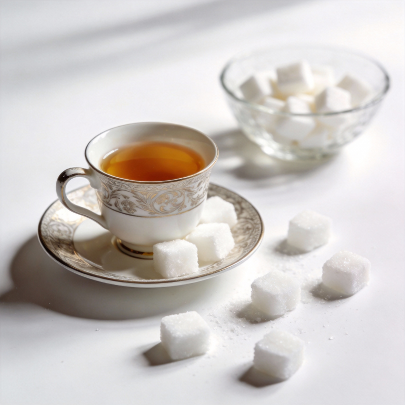 茶与糖块静物图图片