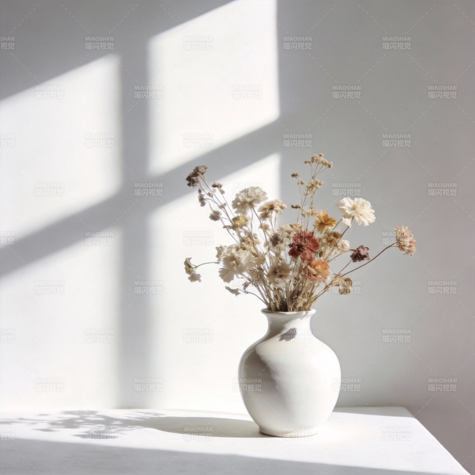 光影花影静谧美图片