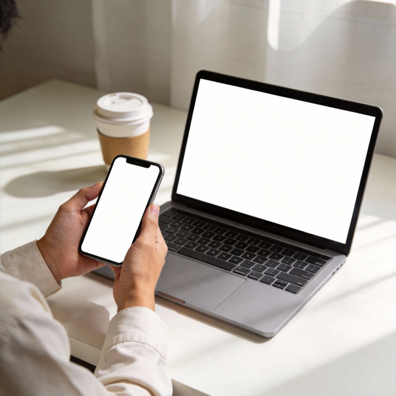 办公桌前的数字生活图片