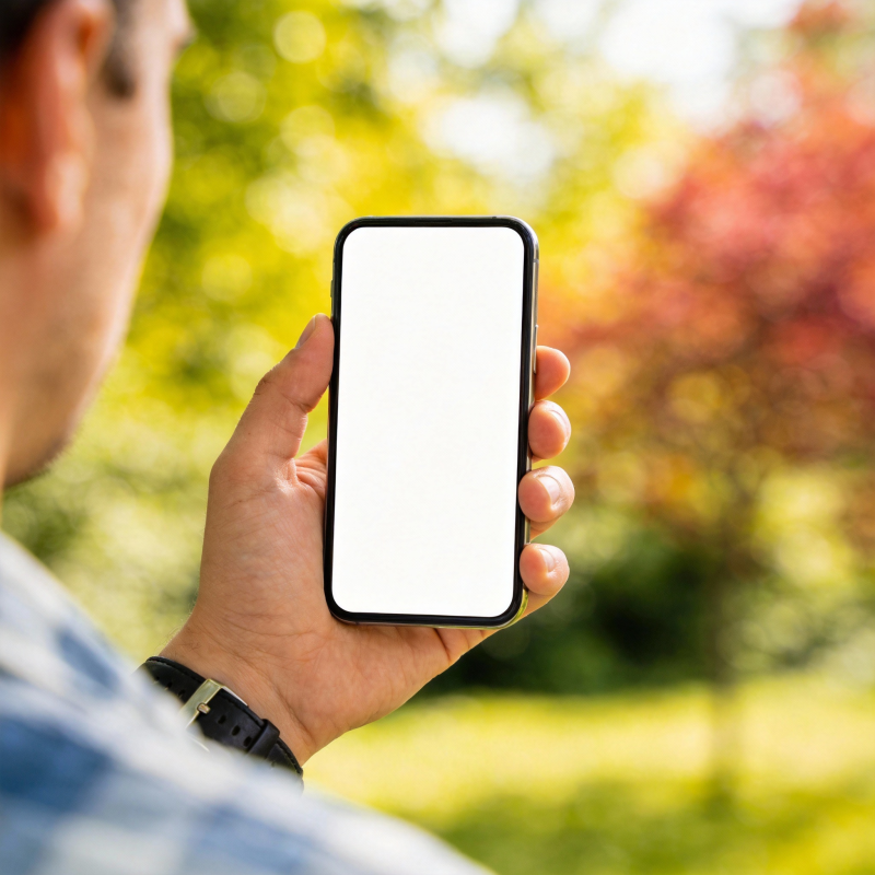 户外手持空白手机图片