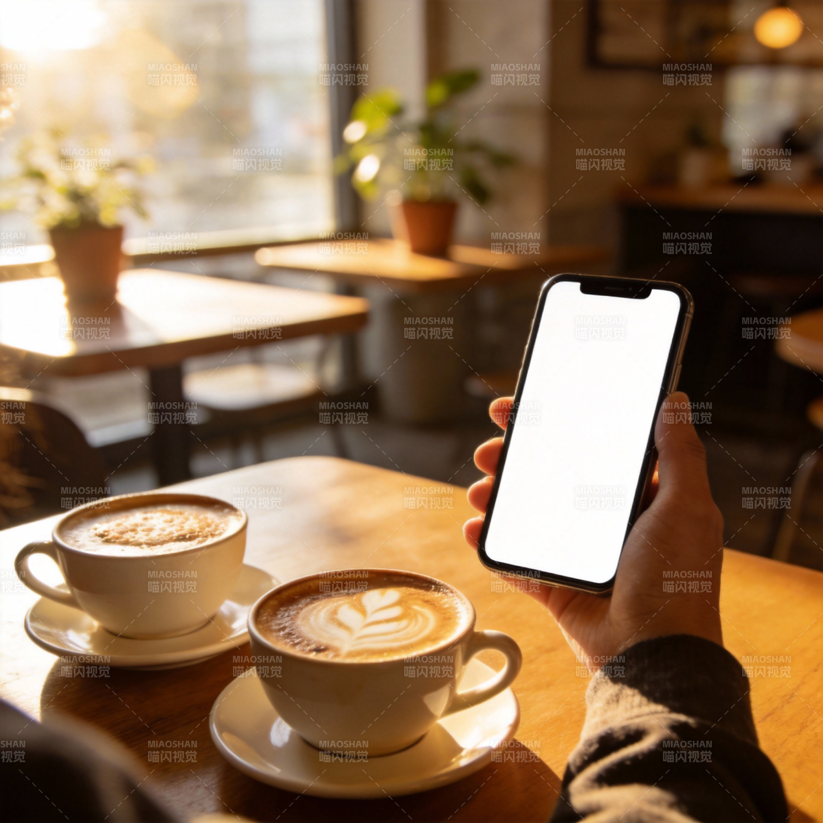 咖啡馆里的手机时光图片