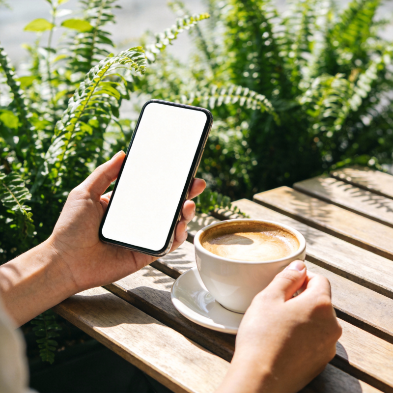 咖啡时光 手机相伴图片