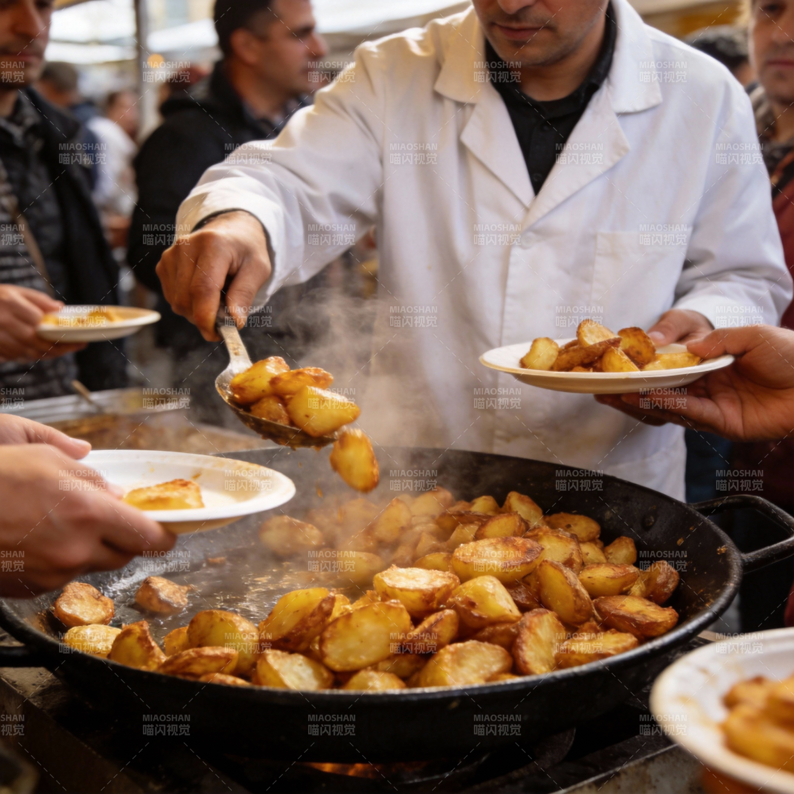 街头美食 香煎土豆图片