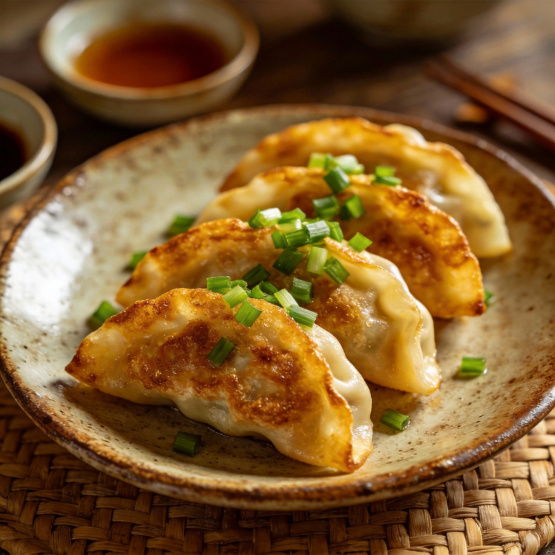 煎饺配葱花图片