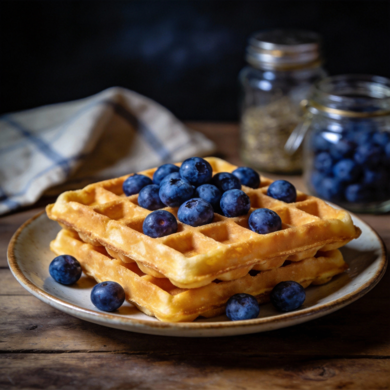 蓝莓华夫饼图片