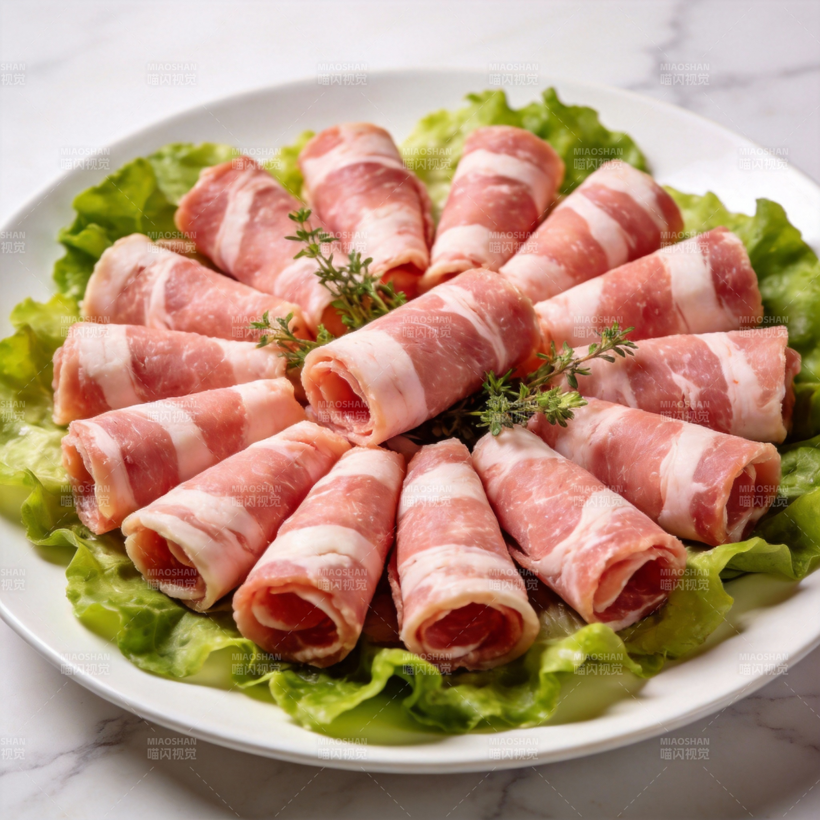 培根卷配生菜图片