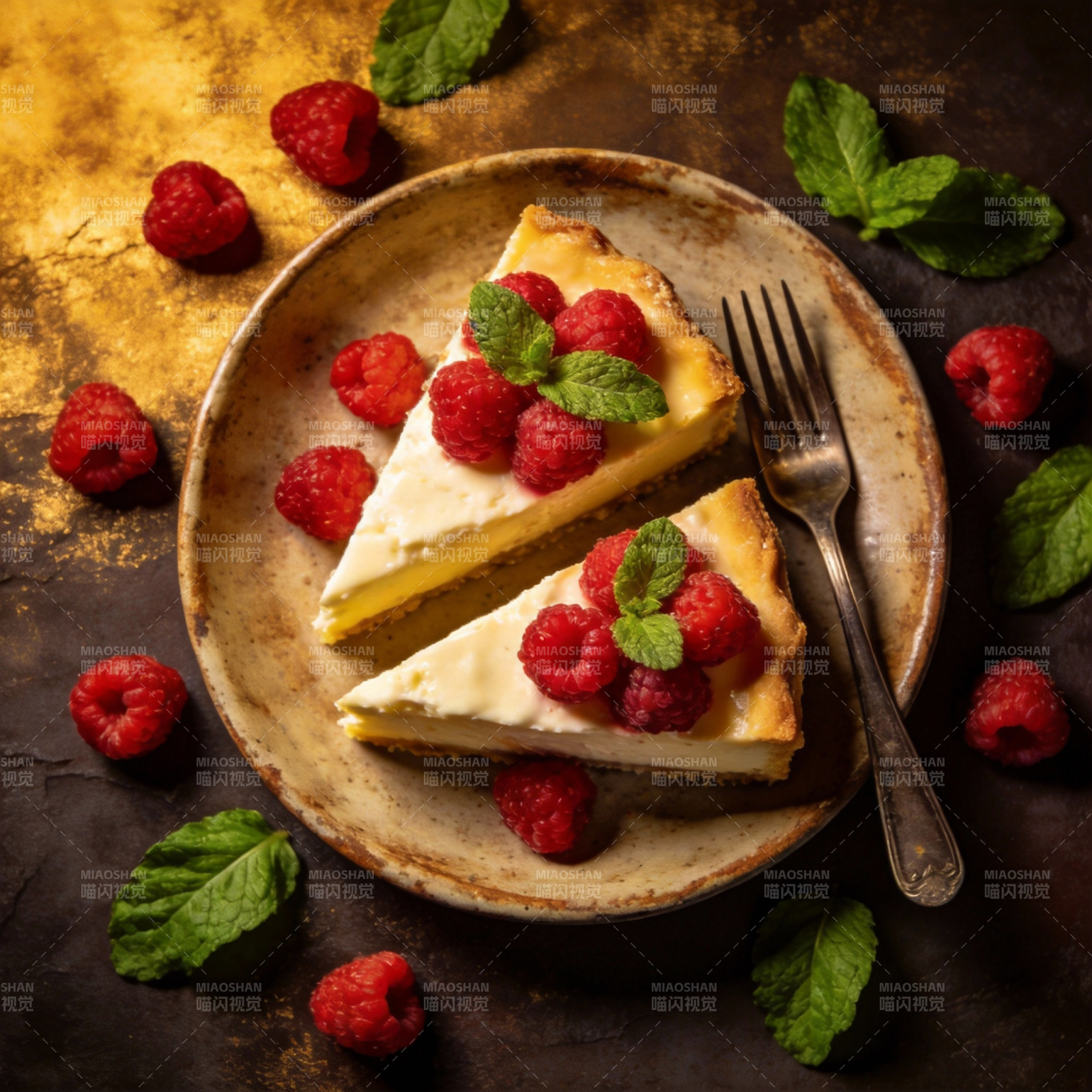 覆盆子芝士蛋糕图片