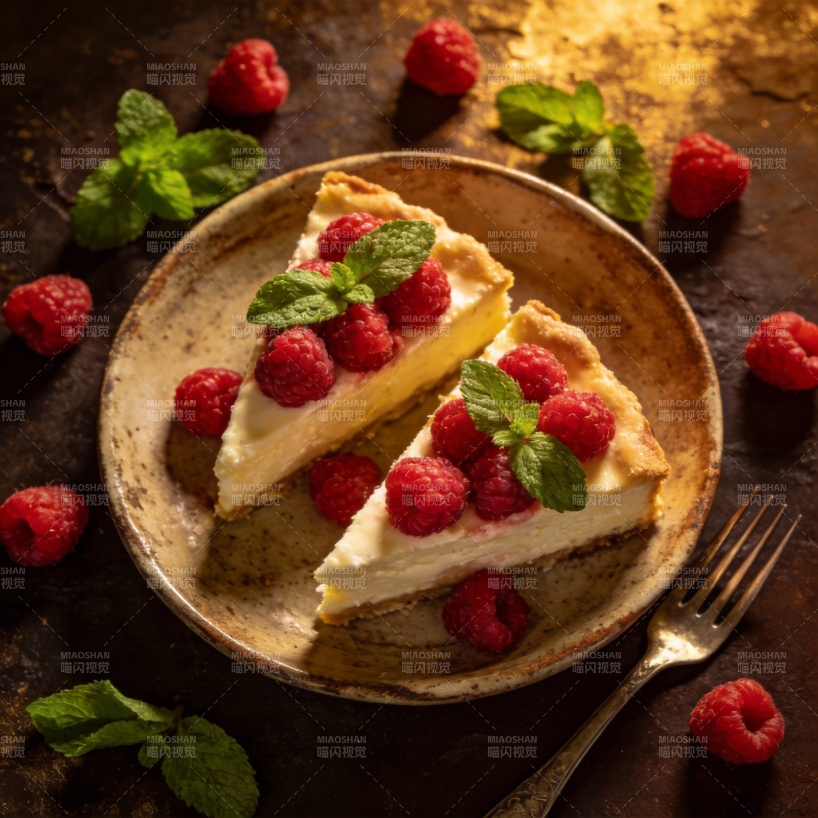 覆盆子芝士蛋糕图片