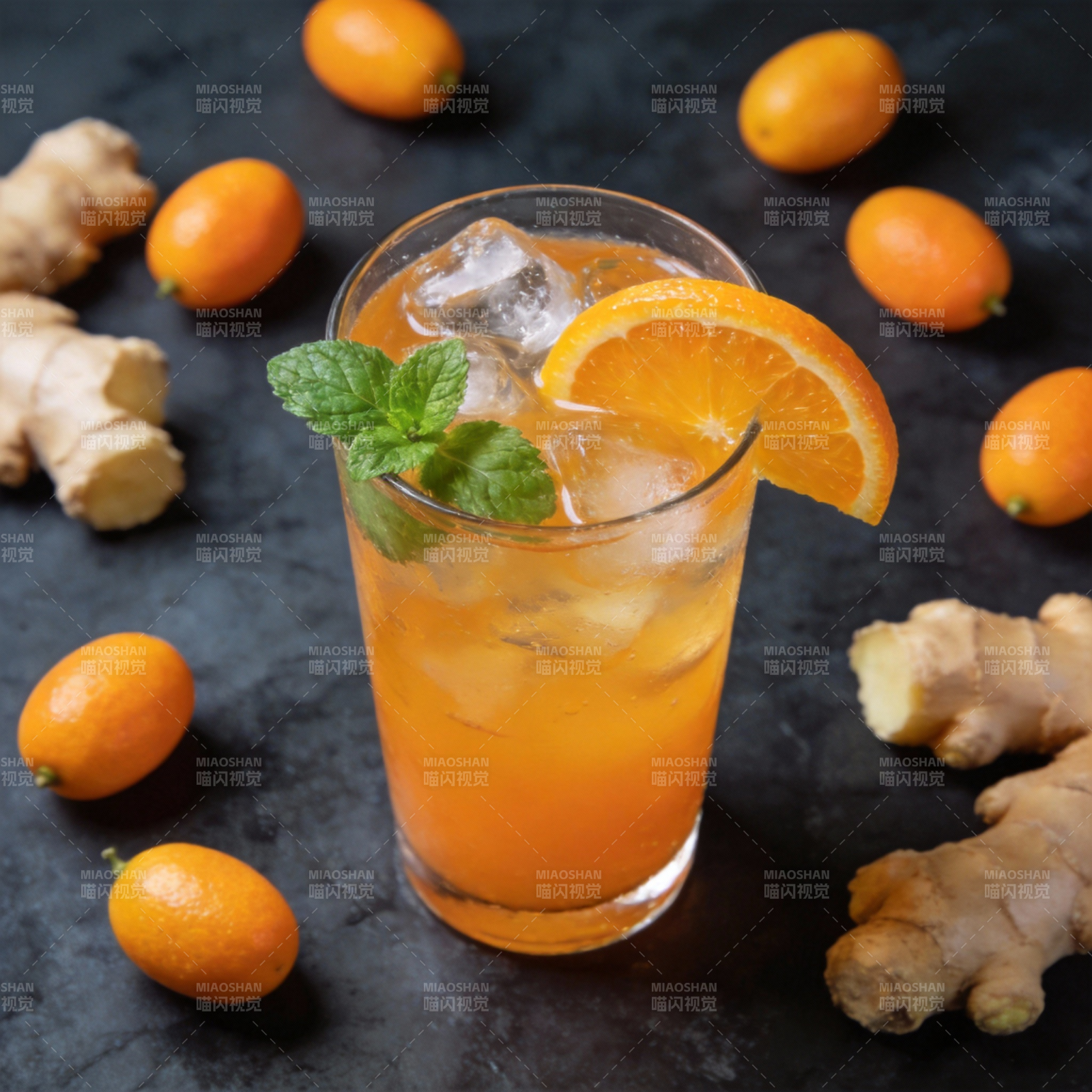 金桔姜汁冰饮图片