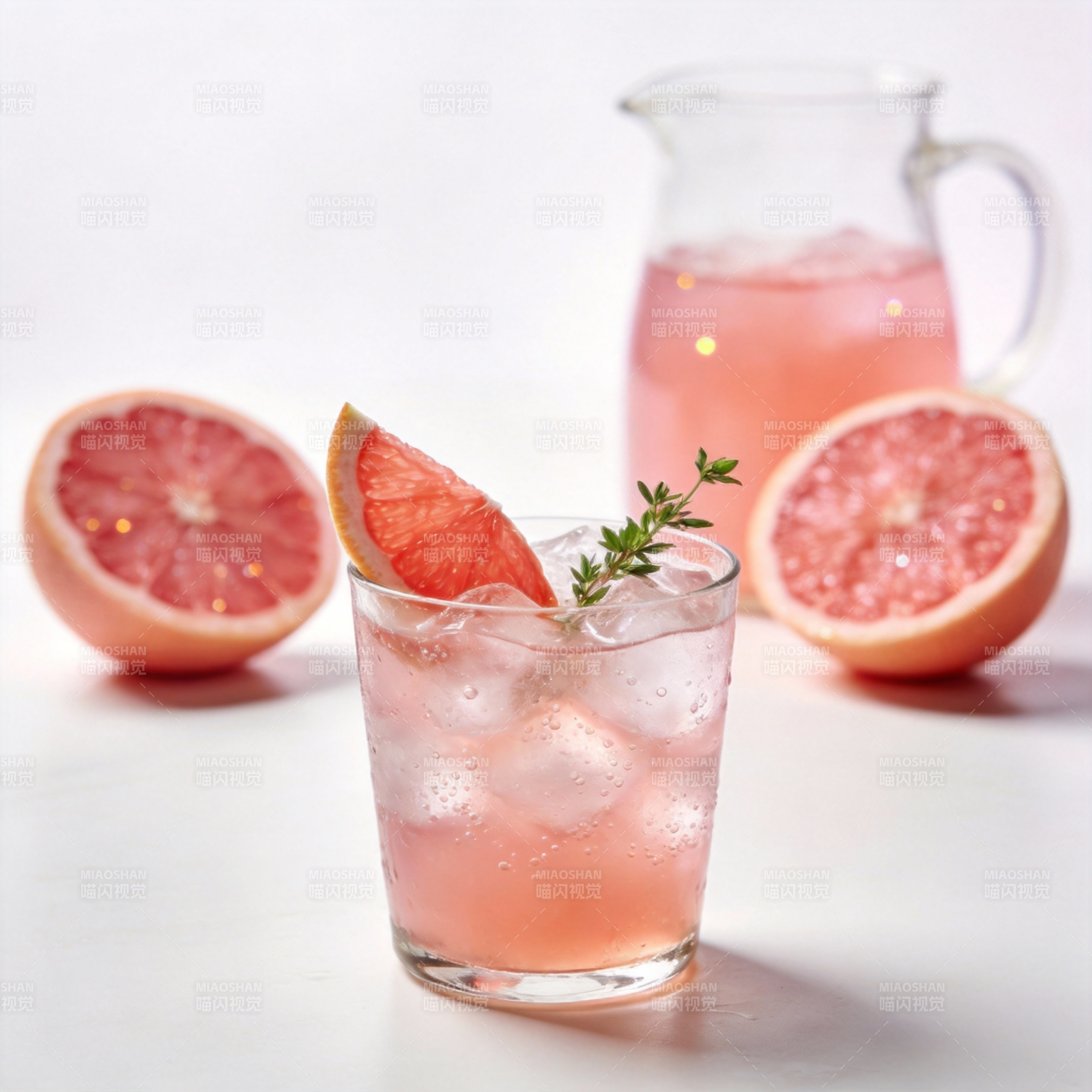 葡萄柚冰饮图片