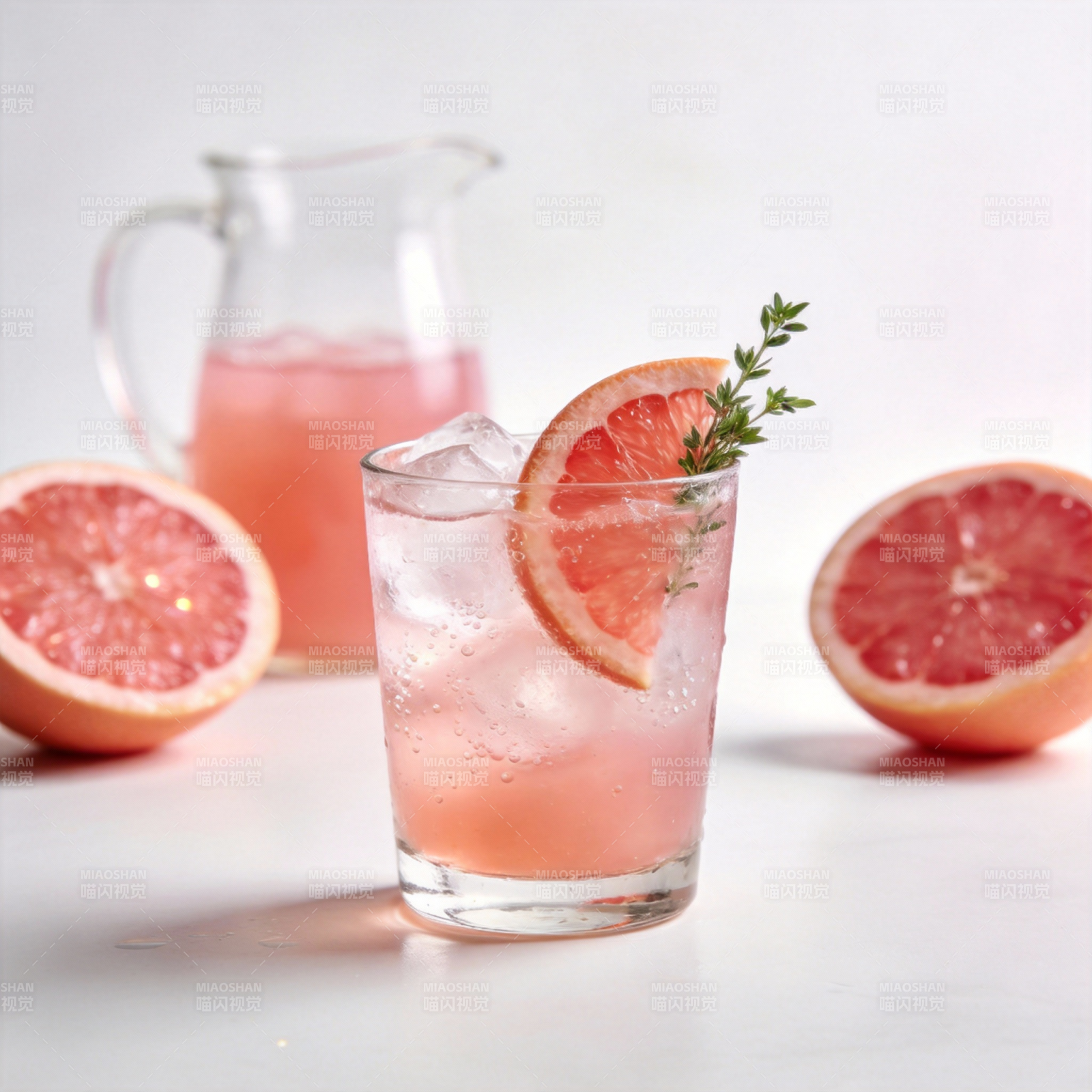 葡萄柚冰饮图片