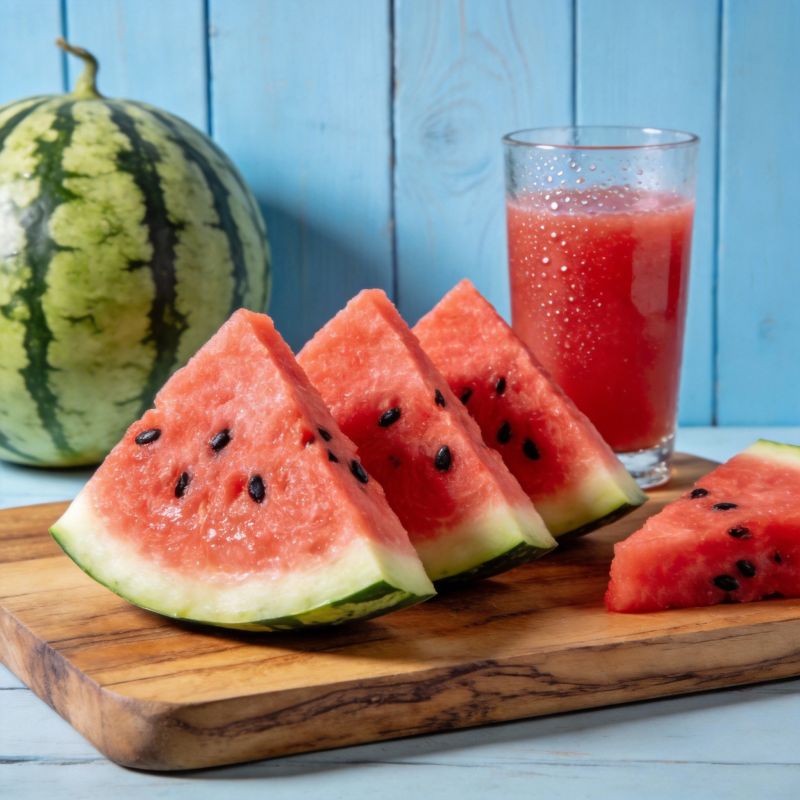 西瓜切片与果汁图片