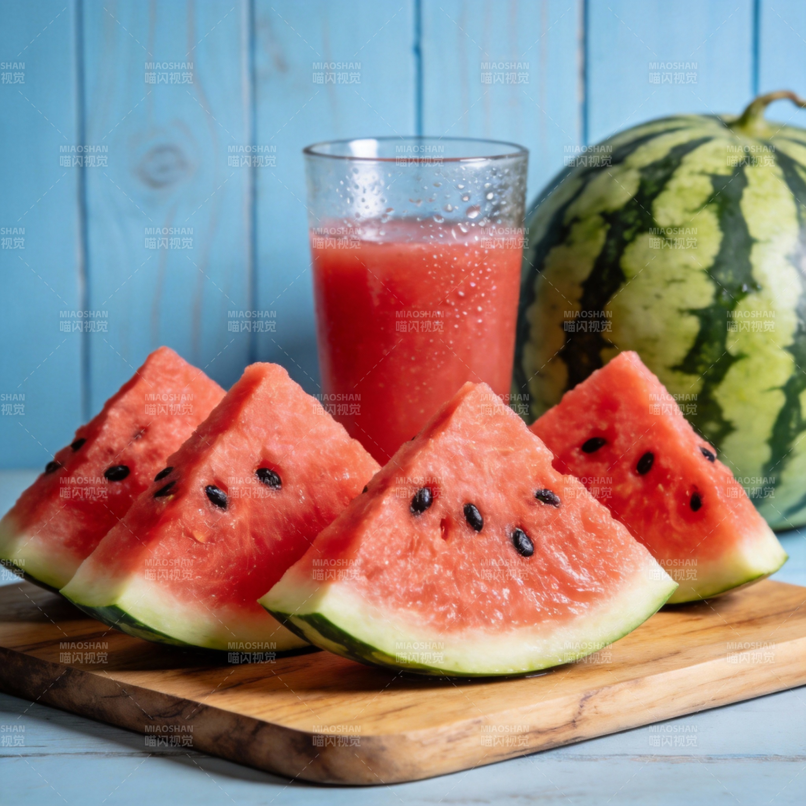 西瓜切片与果汁图片