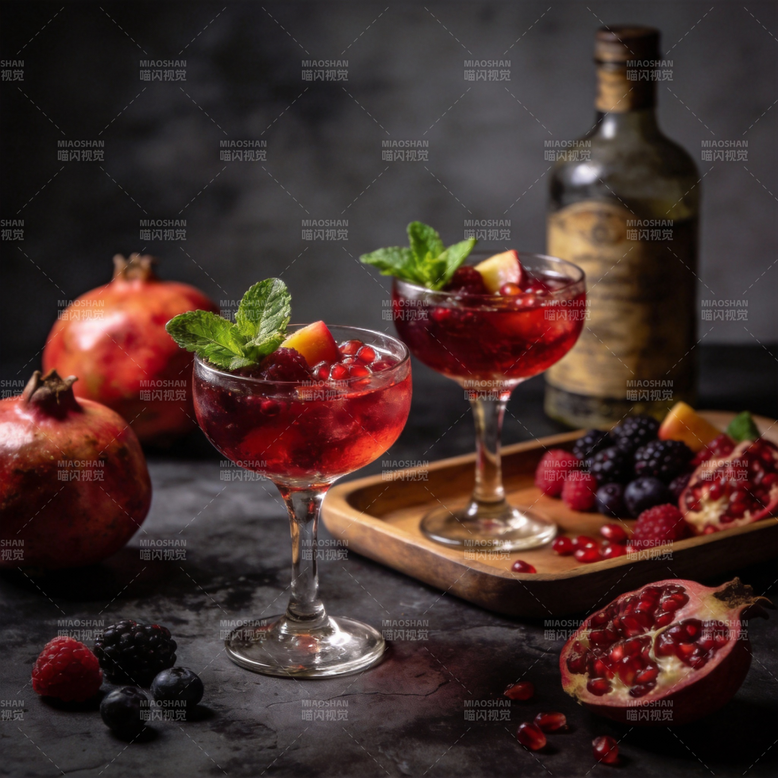 石榴鸡尾酒盛宴图片