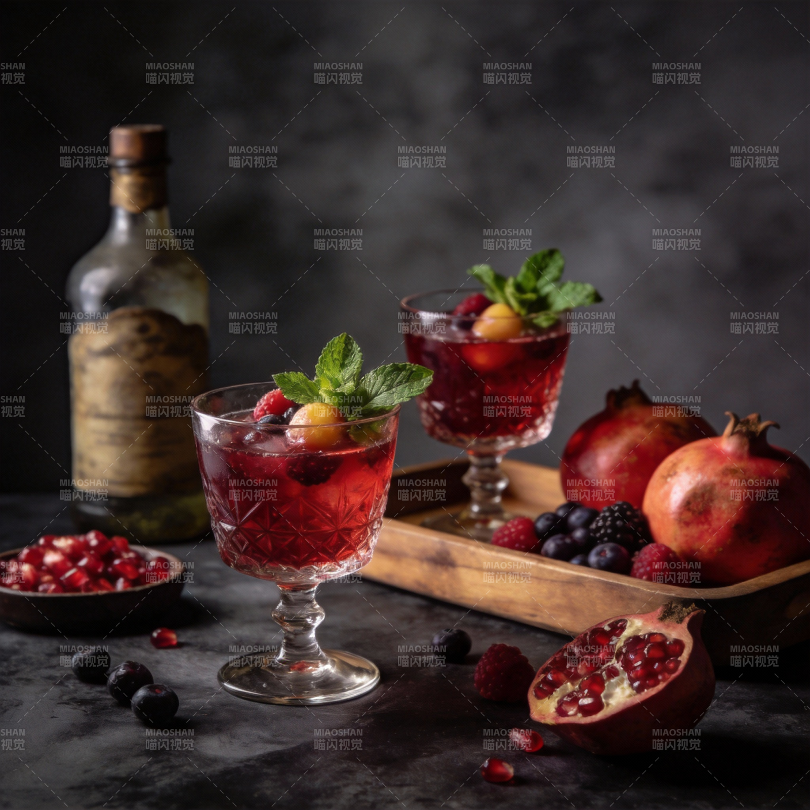 石榴鸡尾酒盛宴图片