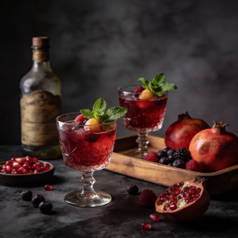 石榴鸡尾酒盛宴图片