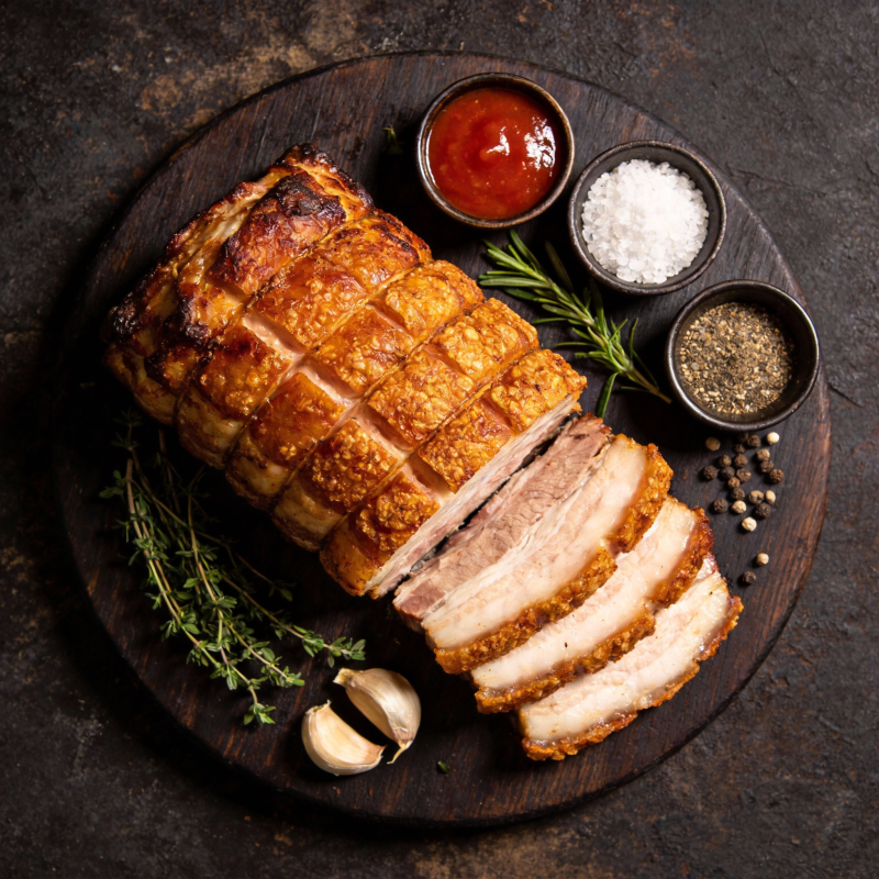 烤五花肉配香料图片