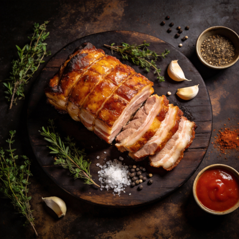 烤猪肋排配香料图片