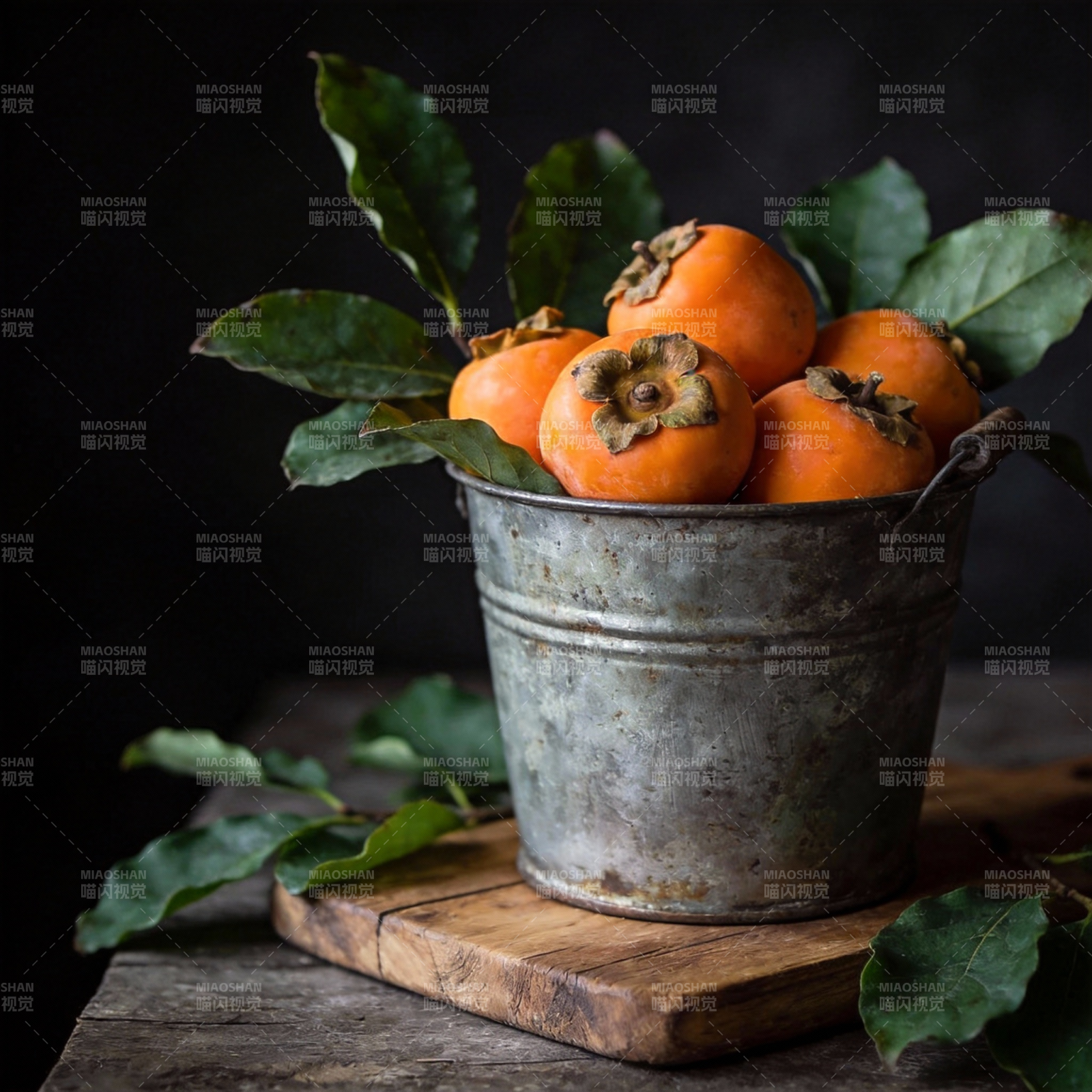 柿子静物图图片