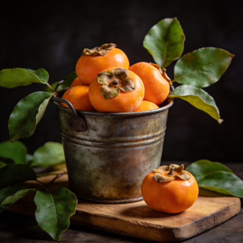 柿子静物图图片