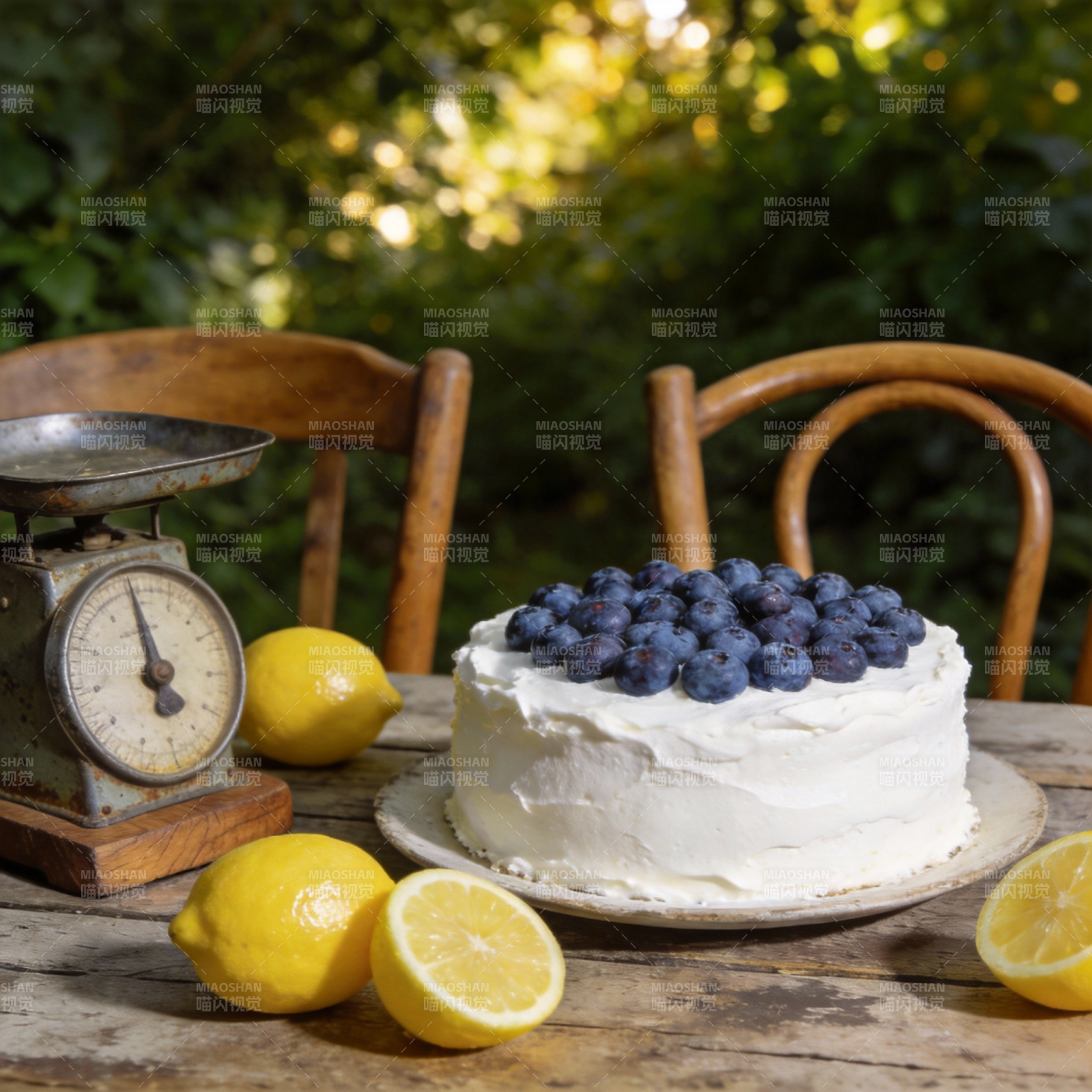 蓝莓柠檬蛋糕图片