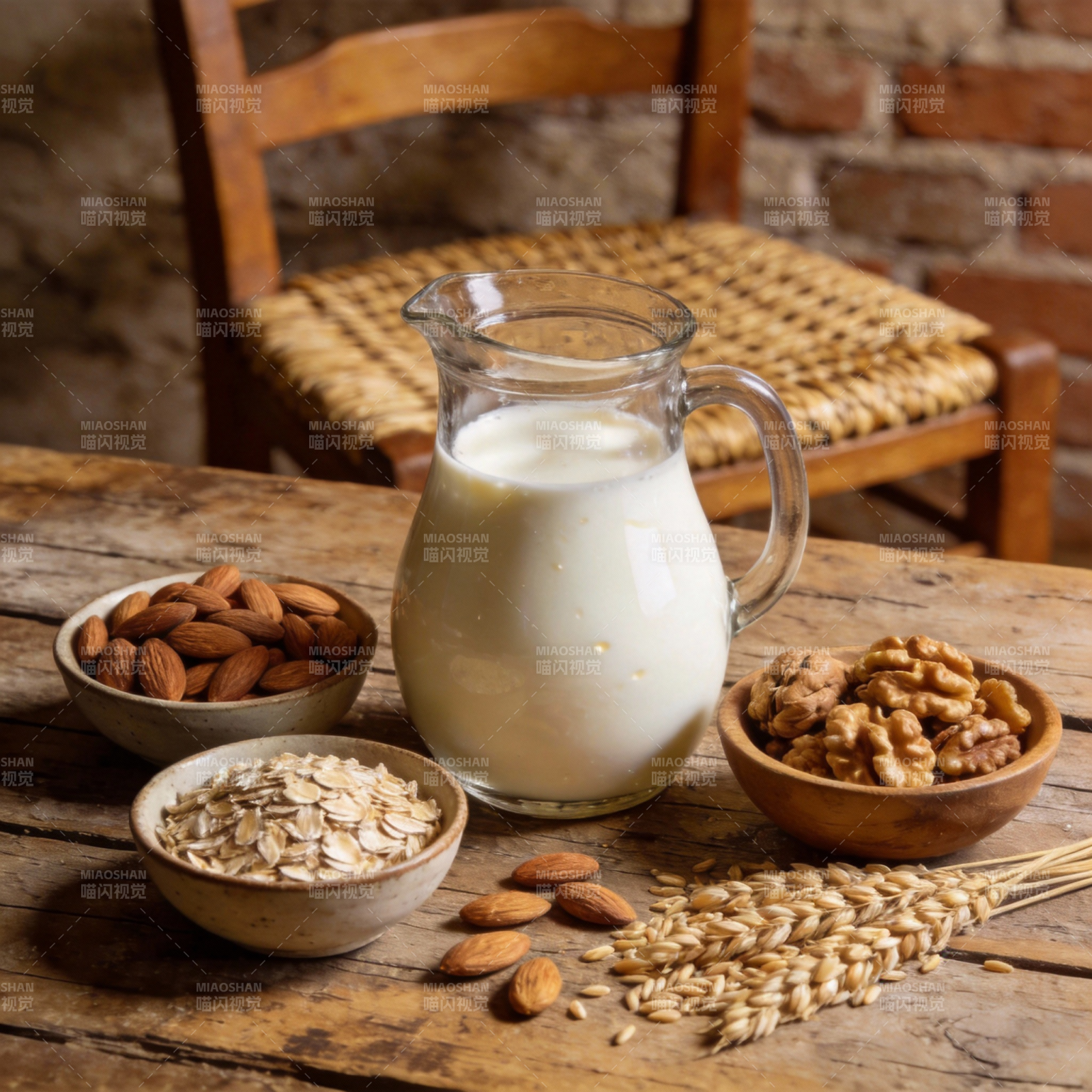 天然植物奶与坚果图片