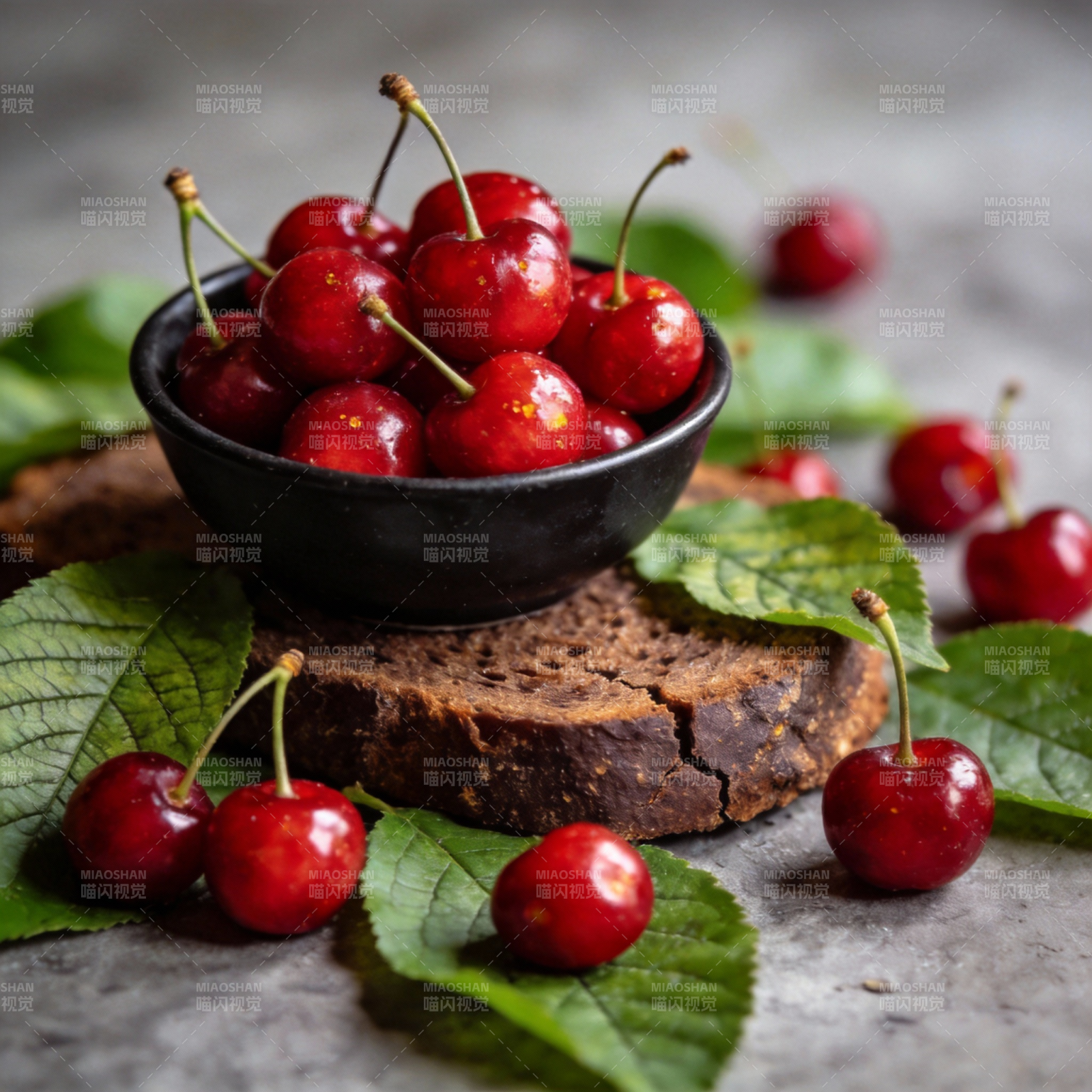 鲜红樱桃满碗香图片