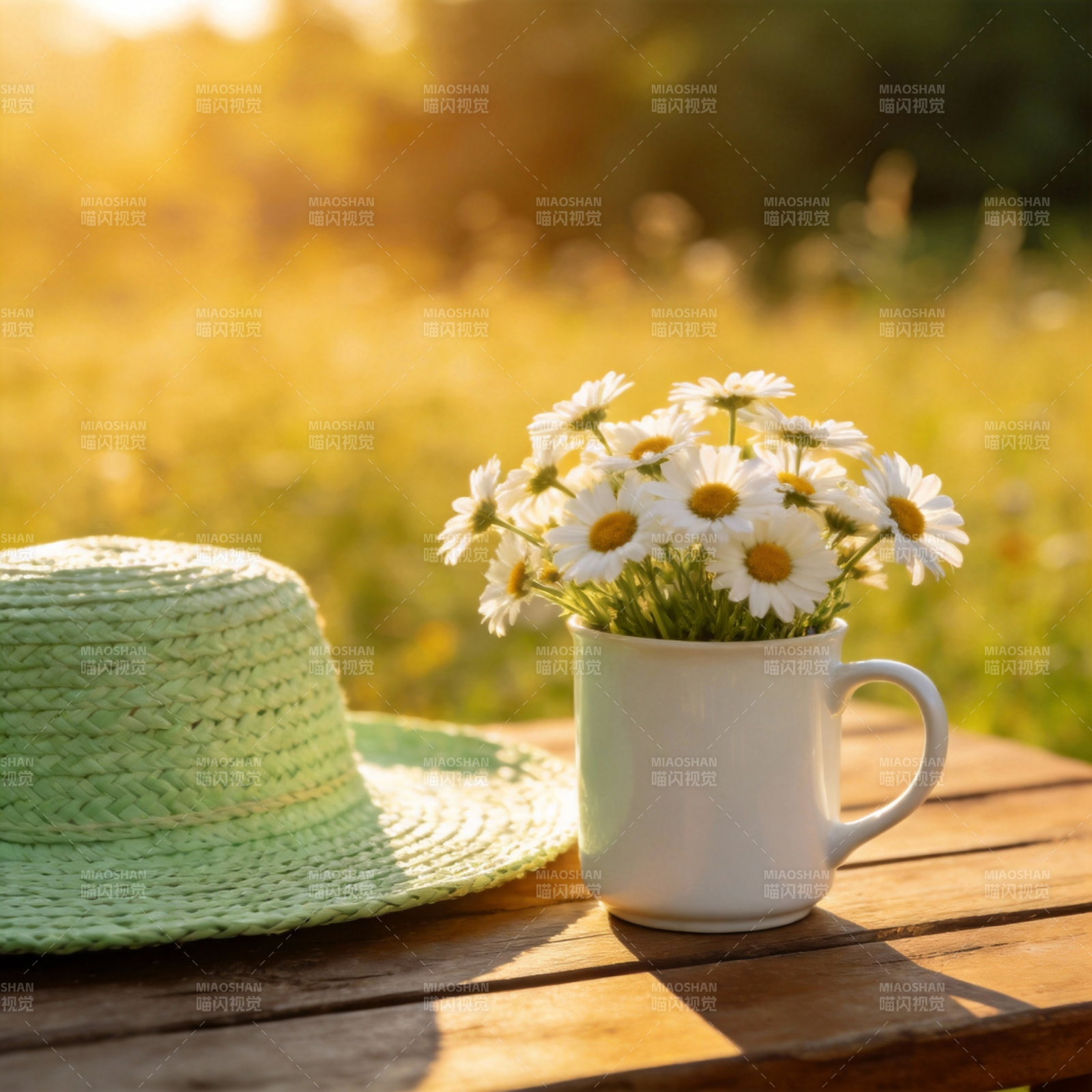 花与帽的静谧时光图片