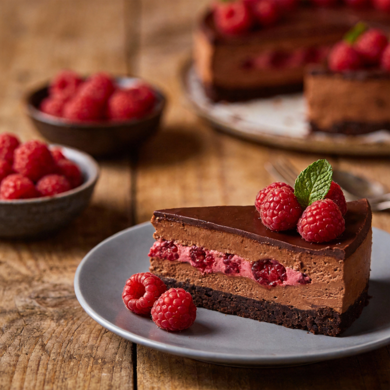 巧克力覆盆子蛋糕图片