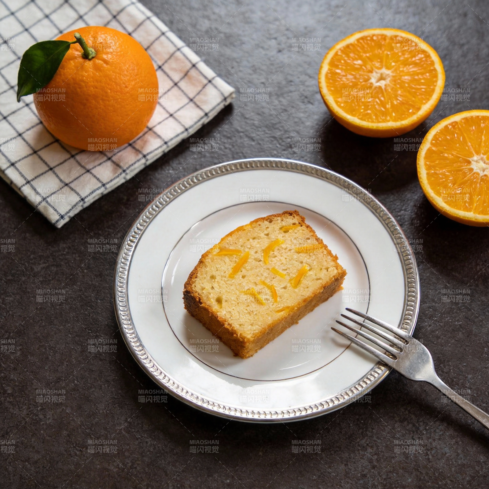 橙香蛋糕 清新美味图片