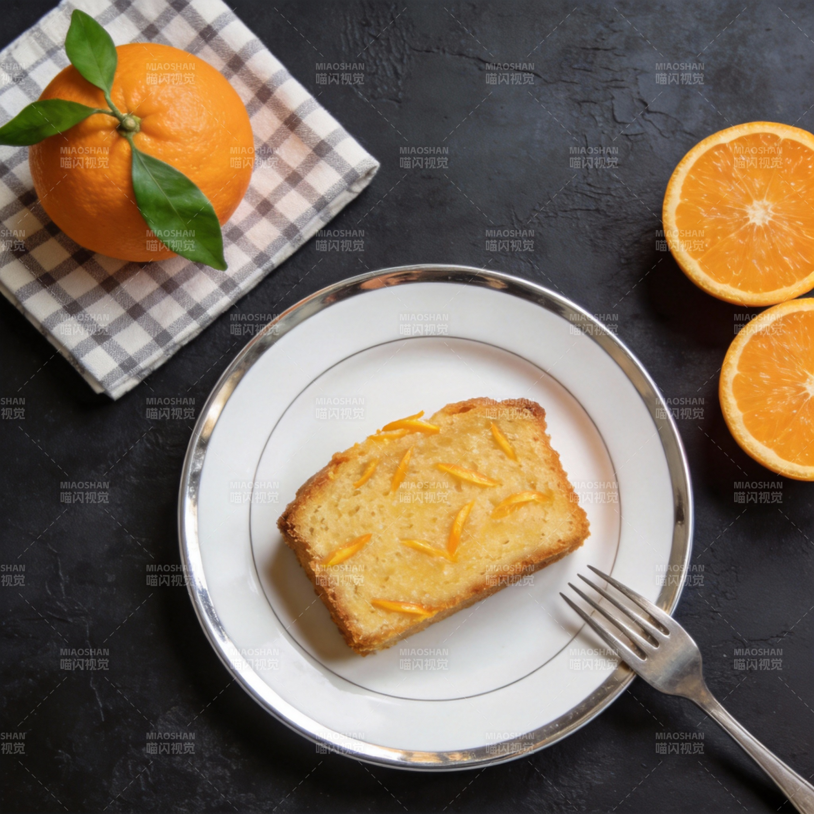 橙香蛋糕 清新美味图片