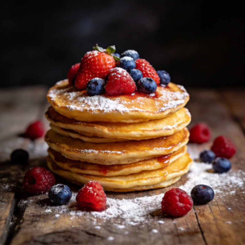 莓果松饼堆图片