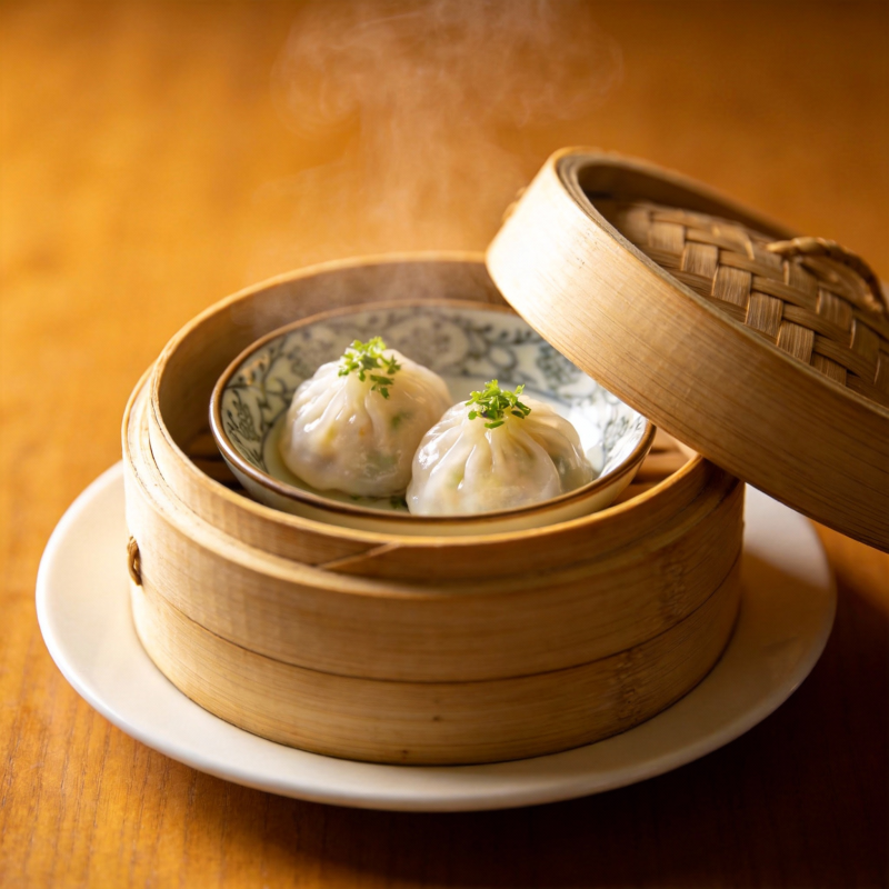 热腾腾的蒸饺图片