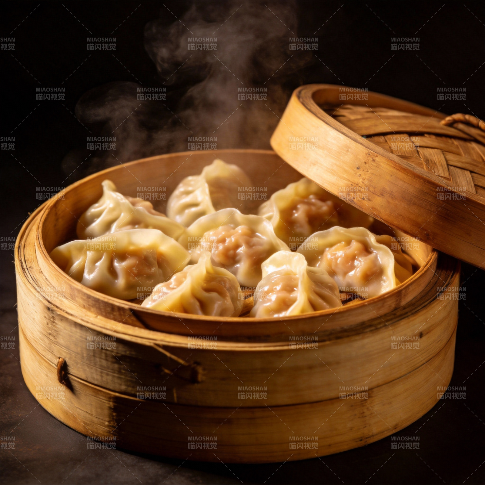 热气腾腾的蒸饺图片