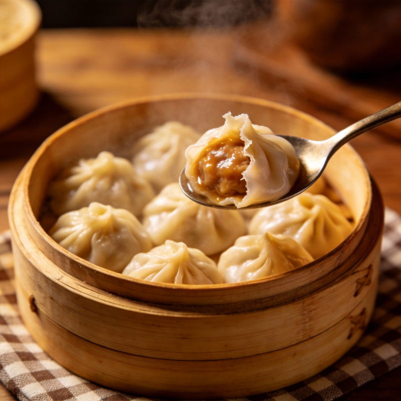 热腾腾的蒸饺图片