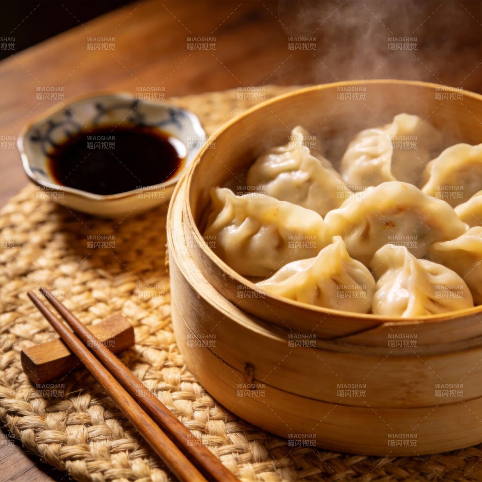 热腾腾的蒸饺图片