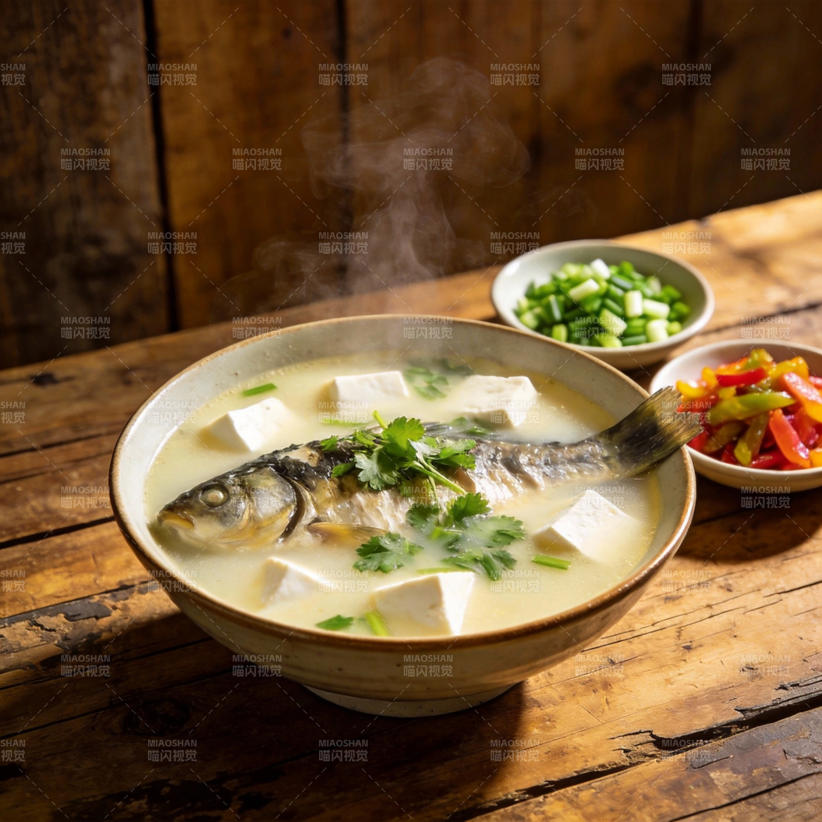 热腾腾的鱼豆腐汤图片