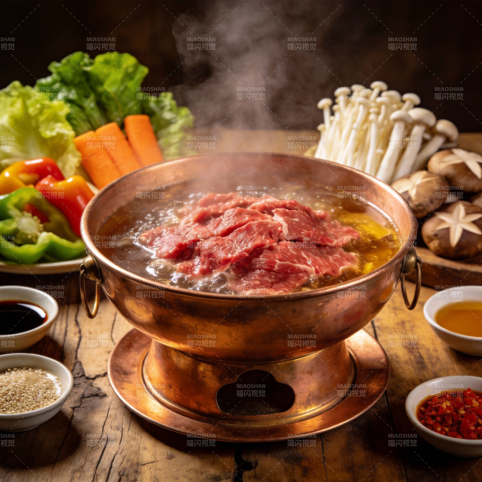 热气腾腾火锅宴图片