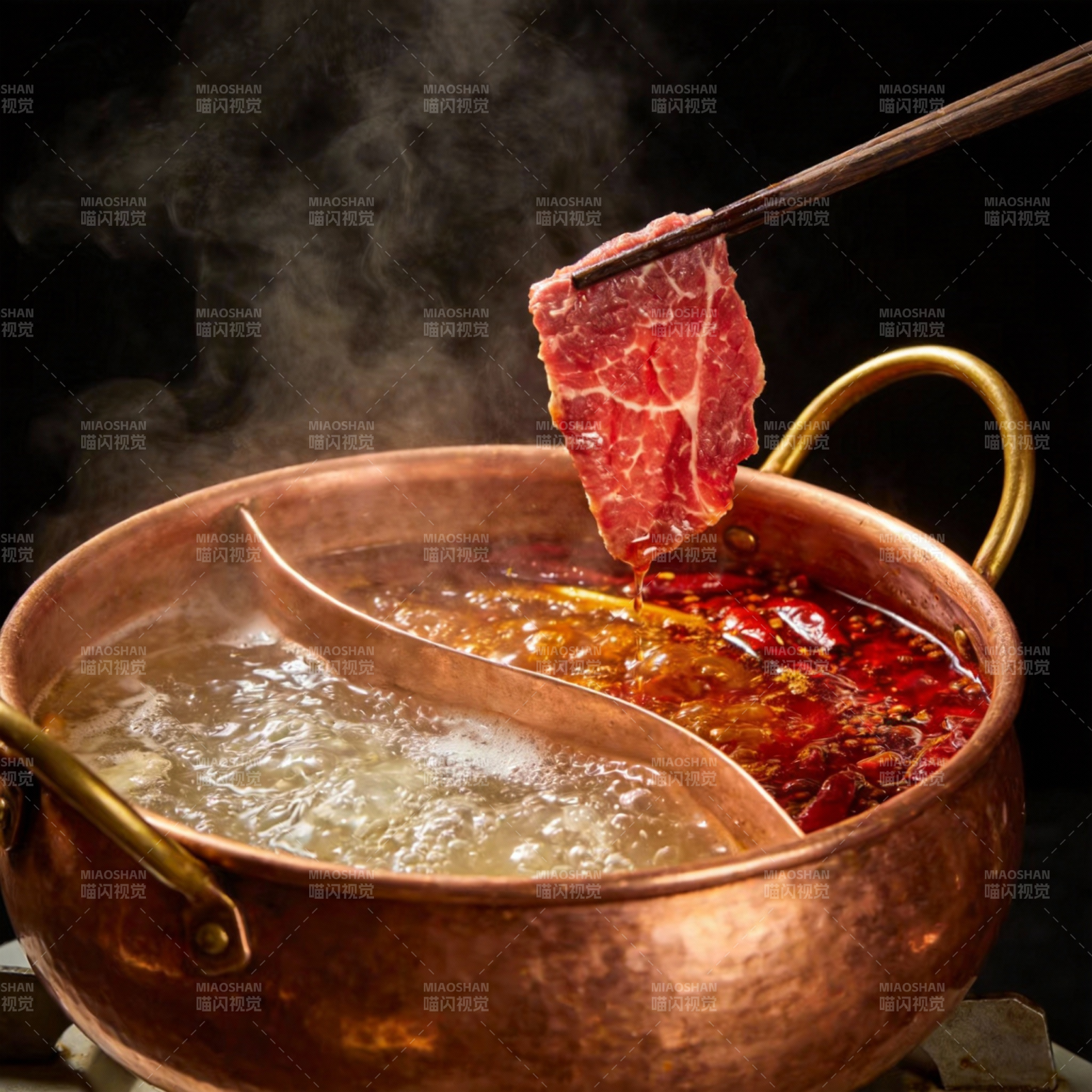 火锅涮肉 热气腾腾图片