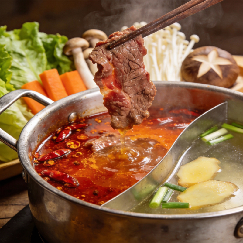 麻辣火锅涮牛肉图片