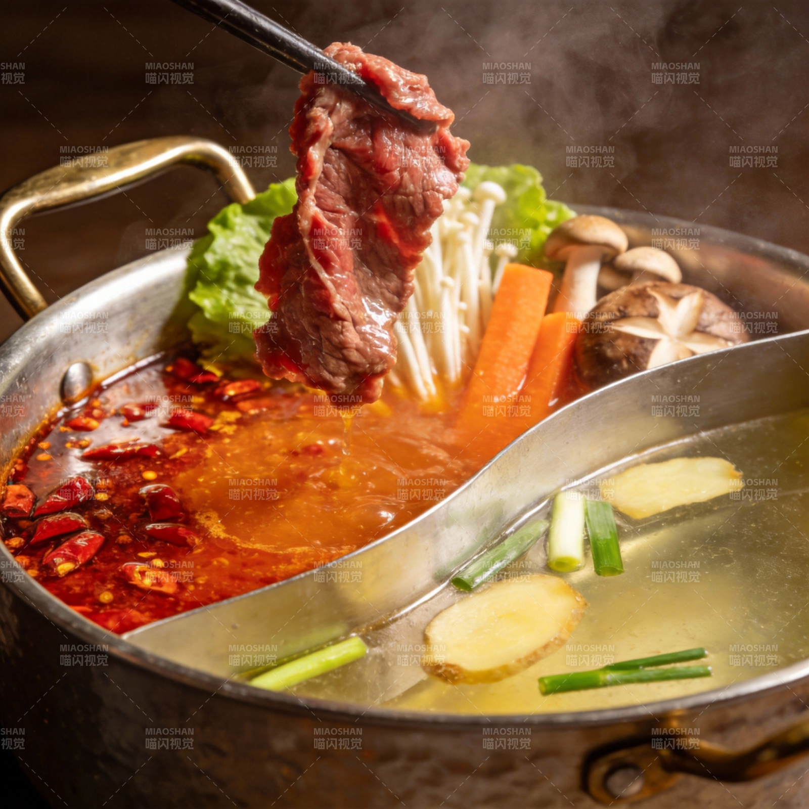 鸳鸯火锅 美味诱人图片