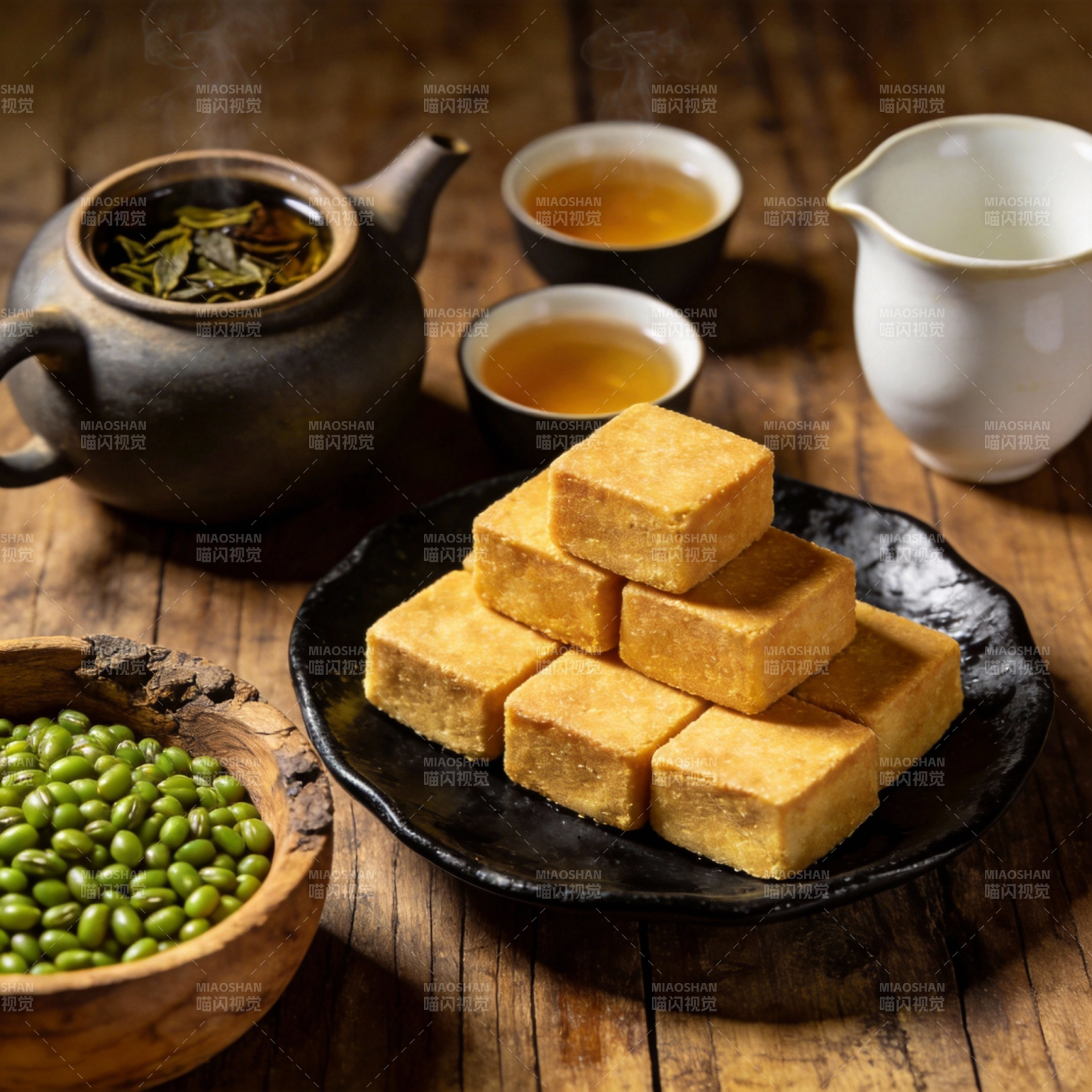 茶香豆腐与青豆图片
