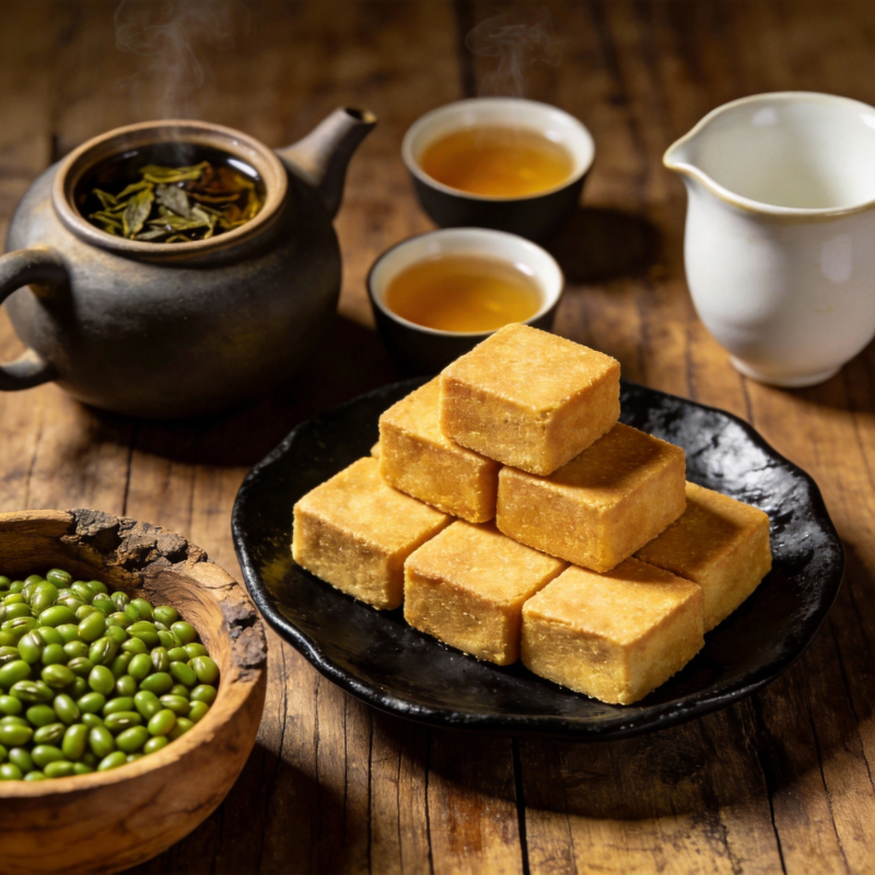 茶香豆腐与青豆图片